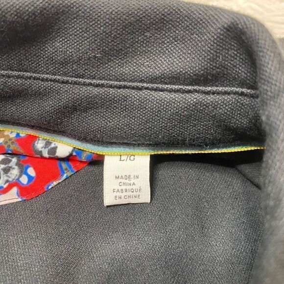 Robert Graham Mens Polo Shirt Size Large Black Golf Collared Tshirt - Picture 5 of 10